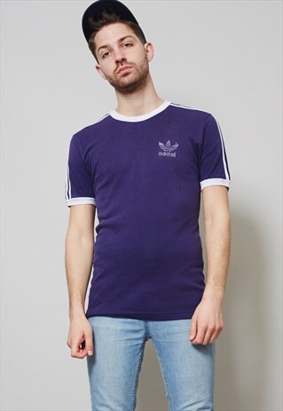 VINTAGE CLASSIC 70'S NAVY BLUE ADIDAS T-SHIRT
