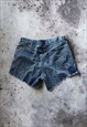 VINTAGE WRANGLER REWORKED DENIM CUFF OFF RIPPED SHORTS 