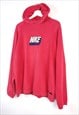 VINTAGE NIKE SWEATSHIRT HOODIE JUST DO IT IN RED XL