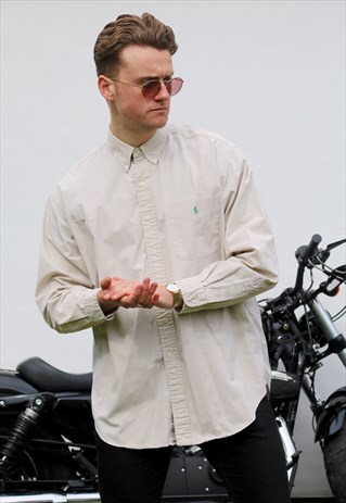 RALPH LAUREN BLAKE USA SLATE WHITE VINTAGE SHIRT