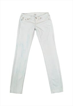Vintage Skinny Fit Jeans White Blue Wash Denim W29 L31