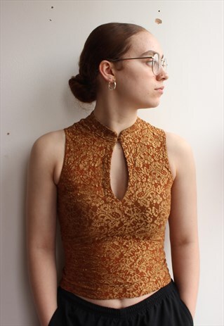 GOLD CONTEMPORARY ORIENTAL TOP