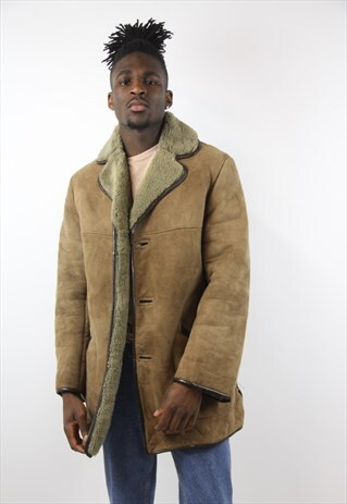 VINTAGE AMAZING SUEDE SHEEPSKIN WINTER COAT