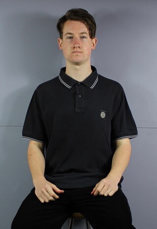 VINTAGE STONE ISLAND POLO SHIRT IN DARK NAVY BLUE WITH PATCH