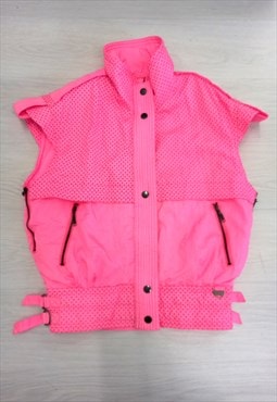 90's C&A Gilet Jacket Pink Polka Dot