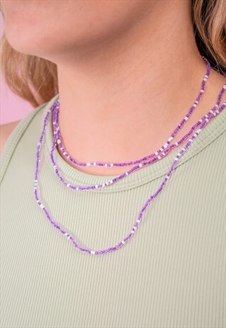 VINTAGE PURPLE BEAD NECKLACE