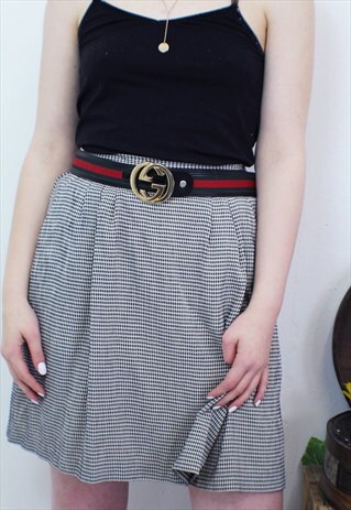 DOGTOOTH NAVY AND WHITE CHECKED SKORT