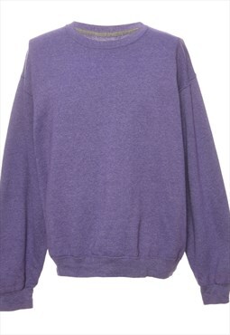 Purple Fruit Of The Loom Plain Sweatshirt - L