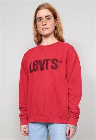 VINTAGE 90'S OVERSIZED LEVI'S RED SWEATSHIRT