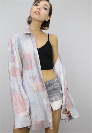 VINTAGE 80S/90S OVERSIZED PATTERNED SHIRT