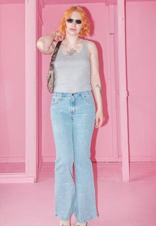 VINTAGE LIGHT BLUE FLARE JEANS / 2000S
