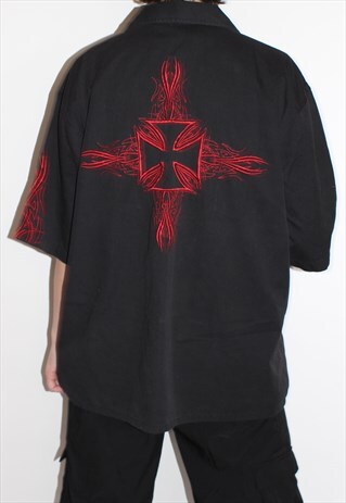 UNISEX TRIBAL 90S BUTTON UP SHIRT