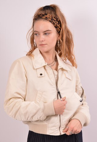VINTAGE ALPHA INDUSTRIES BOMBER JACKET BEIGE