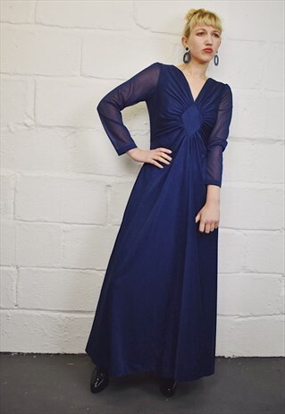 VINTAGE 70S GLITTER MAXI DRESS DISCO