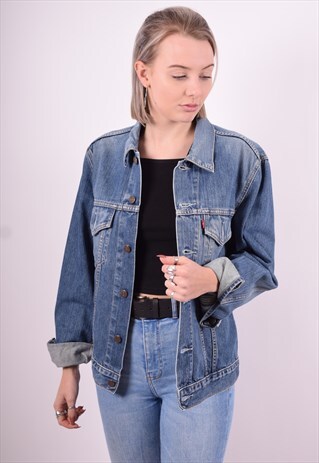 LEVI'S WOMENS VINTAGE DENIM JACKET MEDIUM BLUE 90'S