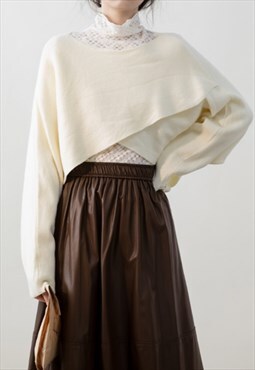 Women's design cropped sweater