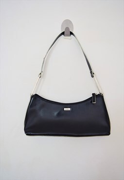 Vintage Y2K Leather Shoulder Bag Black