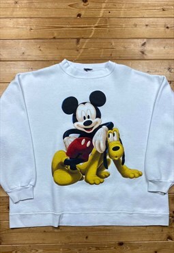 Vintage Mickey mouse Pluto white sweatshirt small 