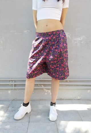 VINTAGE 90S FLOWERED CULOTTE SHORTS