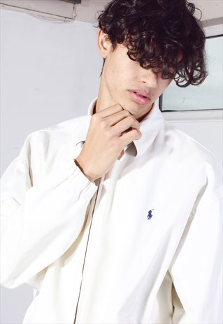 VINTAGE RALPH LAUREN WHITE/CREAM HARRINGTON JACKET
