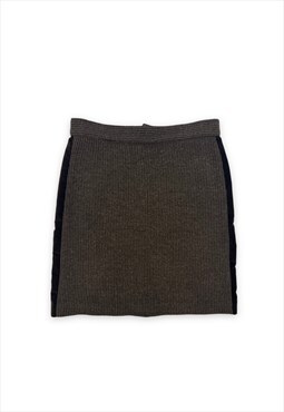 Womens Vintage fendi skirt brown black wool pencil skirt