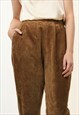80S VINTAGE HIGH WAISTED SUEDE WOMAN PANTS SIZE 36 4703