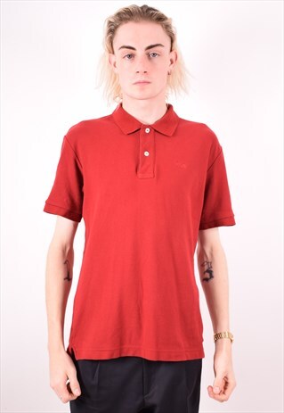 FILA MENS VINTAGE POLO SHIRT SMALL RED 90S