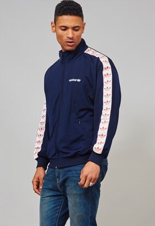 VINTAGE 1980'S CLASSIC NAVY BLUE SPORTS ADIDAS JACKET