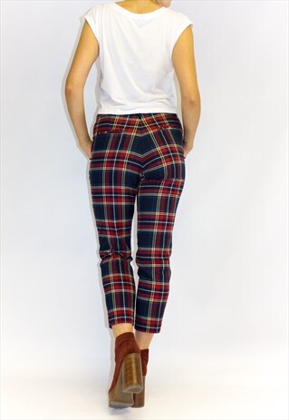 VINTAGE ANKLE GRAZER TARTAN TROUSERS