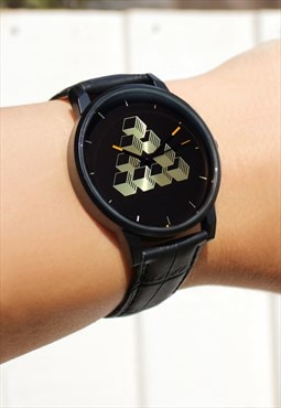 Triangle Design Slim Black Watch