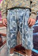 CARGO SHORTS THIN DENIM OVERALLS IN BLUE