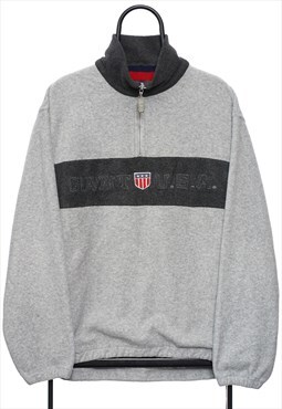 Vintage Gant USA Grey Quarter Zip Fleece Mens