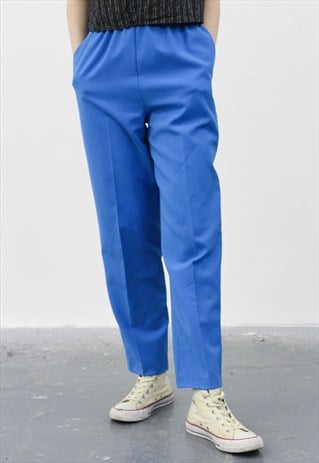 VINTAGE 1980S BLUE HIGH-WAISTED TROUSER