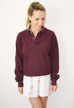 Vintage 90s RALPH LAUREN 1/4 Embroidered College Sweatshirt