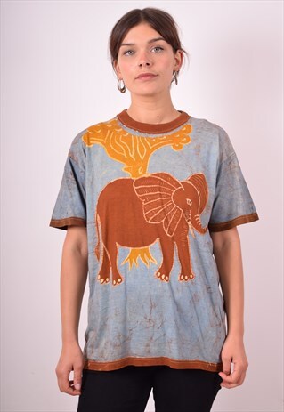 WOMENS VINTAGE T-SHIRT TOP XL MULTI 90S
