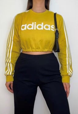 Adidas Yellow Cropped Sweatshirt