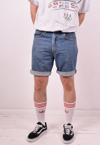 LEVI'S MENS VINTAGE DENIM SHORTS W33 BLUE 90S
