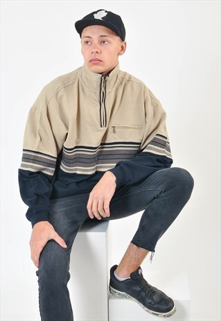 VINTAGE 90S 1/4 ZIP TURTLE NECK SWEATSHIRT
