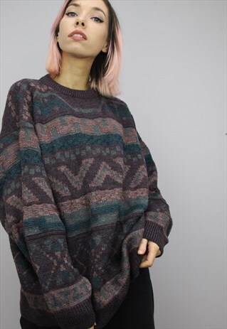 VINTAGE OVERSIZED PATTERNED JUMPER