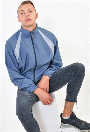 VINTAGE SHELL JACKET IN BLUE