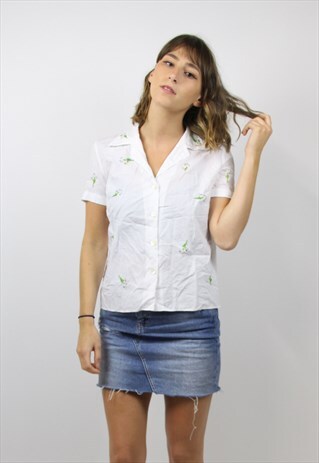VINTAGE D&G FLORAL PATTERNED WHITE SHIRT