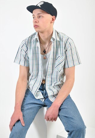 VINTAGE 90'S SHORT SLEEVE CHECKED SHIRT