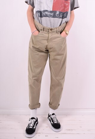 ARMANI MENS VINTAGE JEANS W36 L29 KHAKI 90'S