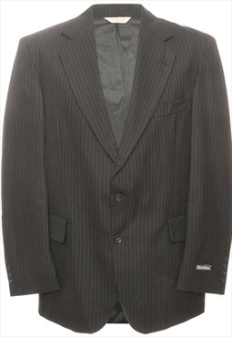 Vintage Striped Dark Grey Blazer - L