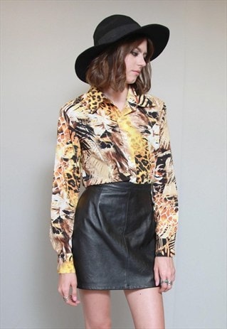 VINTAGE 1990'S AMAZING MIXED ANIMAL PRINT SHIRT