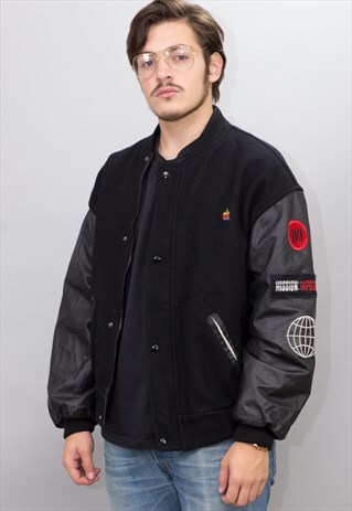 // RARE // VINTAGE APPLE RAINBOW LOGO VARSITY JACKET