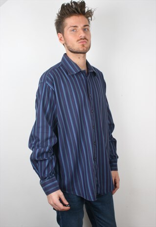 VINTAGE YSL YVES SAINT LAURENT STRIPED COTTON SHIRT