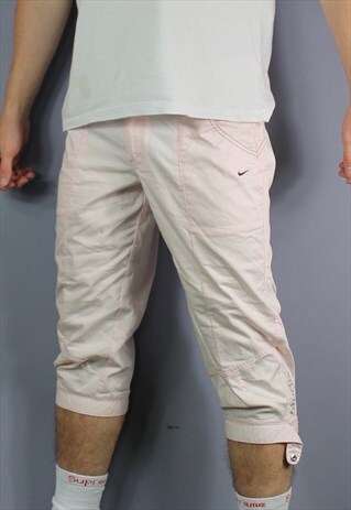 VINTAGE NIKE SHORTS IN PINK WITH POCKETS, EMBROIDERED LOGO A