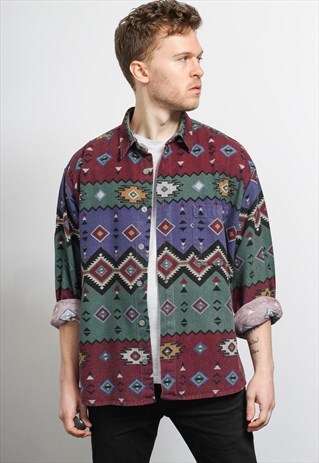 VINTAGE AZTEC PATTERNED SHIRT