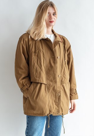 VINTAGE 80S OVERSIZED HUNTERS JACKET WITH QUILTED DETAIL